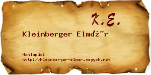 Kleinberger Elmár névjegykártya